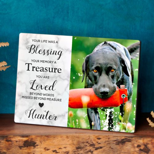 Personalized Pet Photo Dog Keepsake Memorial Plaque