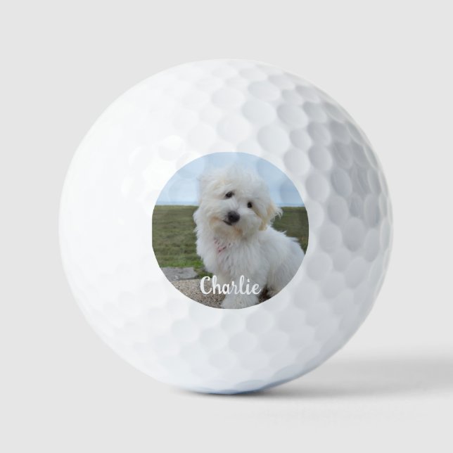 Personalized Pet Photo Dog Lover Keepsake Golf Balls (Front)