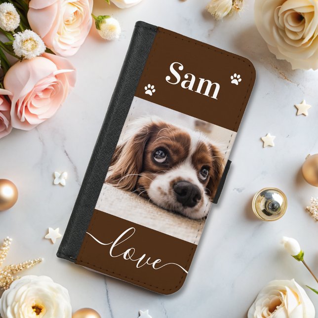 Personalized pet photo dog lover keepsake iPhone wallet case (Creator Uploaded)