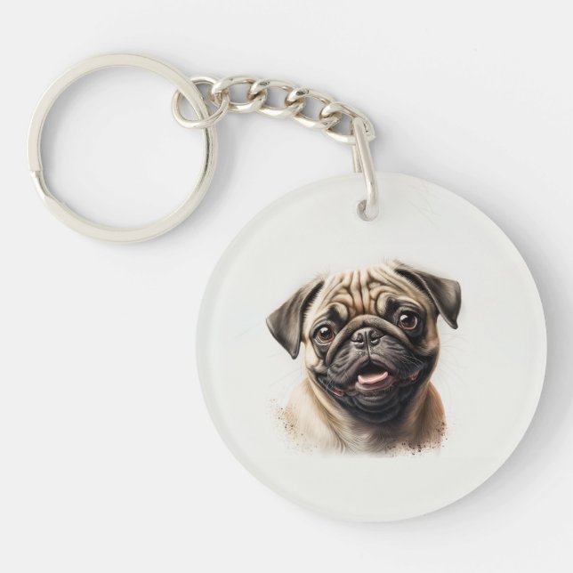 Personalized Pet Photo Dog Lover Keepsake Keychain (Front)