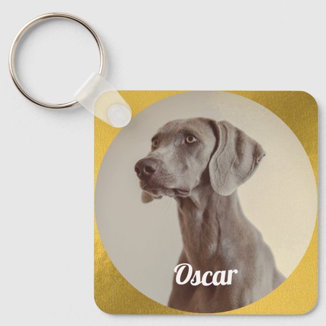 Personalized Pet Photo Dog Lover Keepsake Keychain (Front)