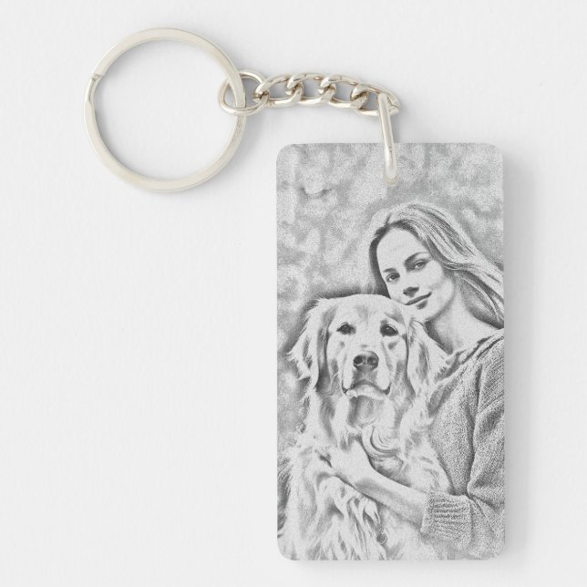 Personalized Pet Photo Dog Lover Keepsake Keychain (Front)
