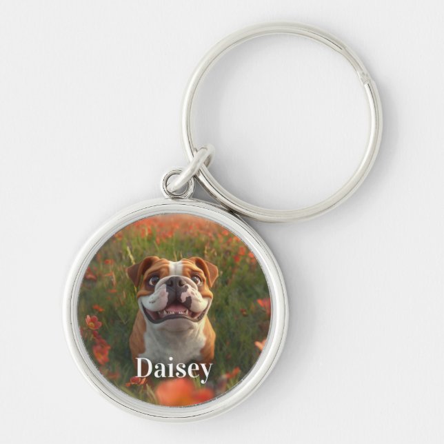 Personalized Pet Photo Dog Lover Keepsake Keychain (Front)