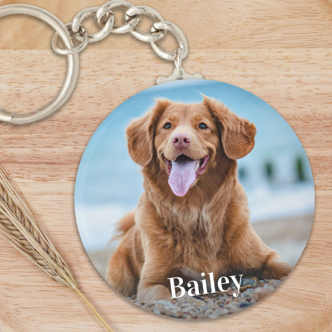 Personalized Pet Photo Dog Lover Keepsake Keychain