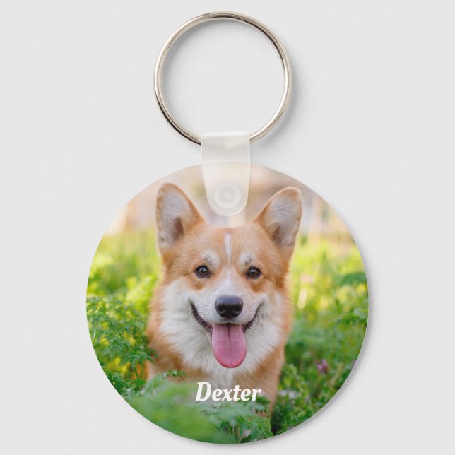 Personalized Pet Photo Dog Lover Keepsake Keychain (Front)