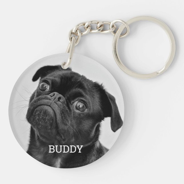 Personalized Pet Photo Dog Lover Keepsake Keychain (Back)