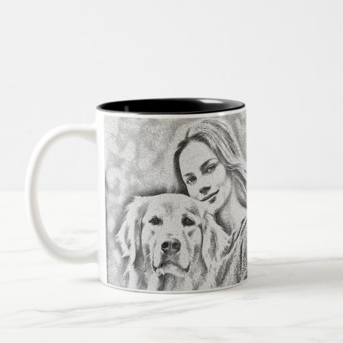 Personalized Pet Photo Dog Lover Keepsake Keychain Two_Tone Coffee Mug