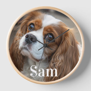 Personalized pet photo dog lover keepsake name clock