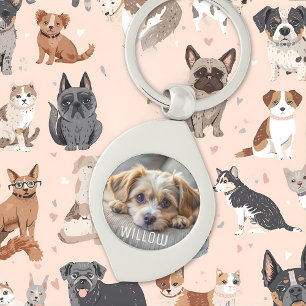 Personalized pet photo dog lover keepsake name  keychain