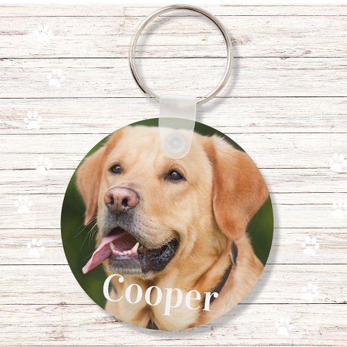 Personalized pet photo dog lover keepsake name keychain