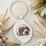 Personalized pet photo dog lover keepsake name  keychain<br><div class="desc">This cute keychain features a silhouette of your beloved dog and can be customized with their name. It's the perfect way to carry a special reminder of your furry friend with you wherever you go. Whether as a gift for a fellow dog lover or as a cherished memento for yourself,...</div>
