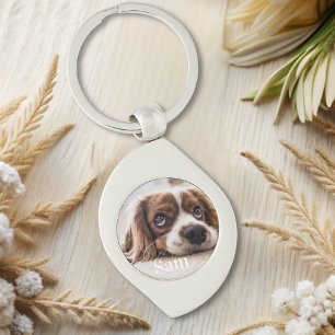 Personalized pet photo dog lover keepsake name  keychain