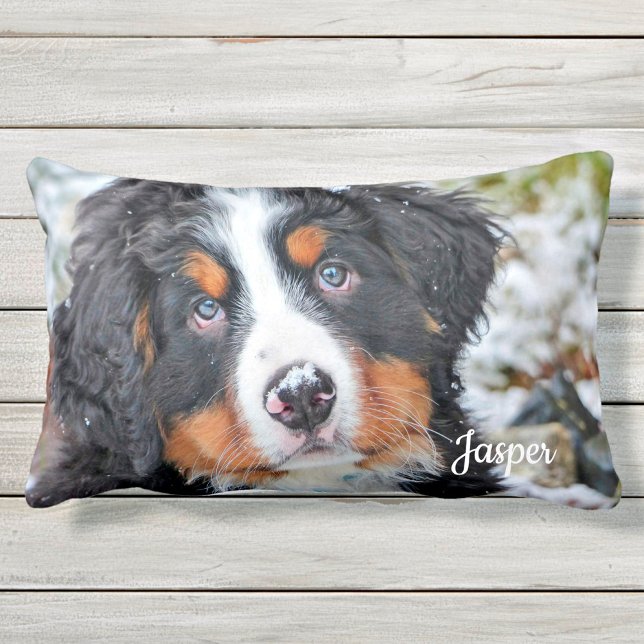 Personalized Pet Photo Dog Lover Memorial Keepsake Lumbar Pillow (Creator Uploaded)
