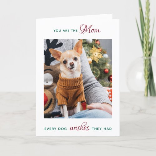  Personalized Pet Photo Dog Mom Merry Christmas Holiday Card