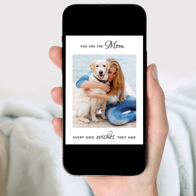 Personalized Pet Photo Dog Mom Mother's Day Holiday Card (Front Digital)