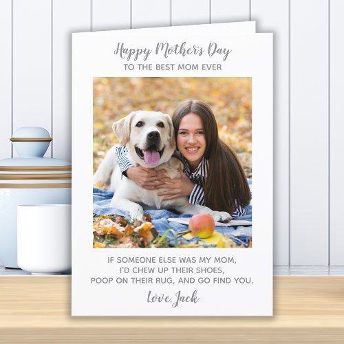 Personalized Pet Photo Dog Mom Mothers Day  Holiday Card