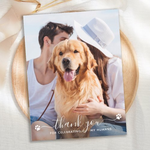 Personalized Pet Photo Dog Wedding Thank You Card