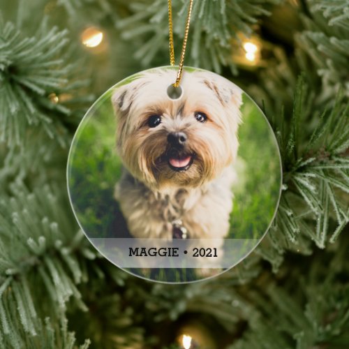 Personalized Pet Photo Double_sided Christmas Tree Ceramic Ornament