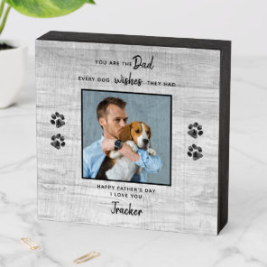 Personalized Pet Photo Father's Day Dog Dad Wooden Box Sign