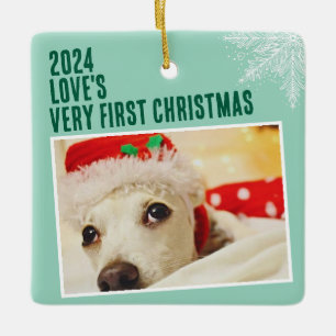 Personalized Pet Photo First Christmas Custom Ceramic Ornament