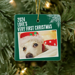 Personalized Pet Photo First Christmas Custom Ceramic Ornament