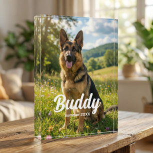Personalized Pet Photo Freestanding Acrylic Block 