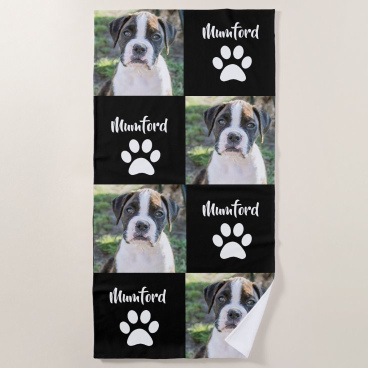 Personalized Pet Photo Gift, Dog Photo Beach Towel Zazzle