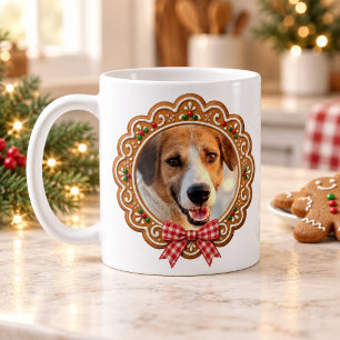 Personalized Pet Photo Gingerbread Christmas Mug
