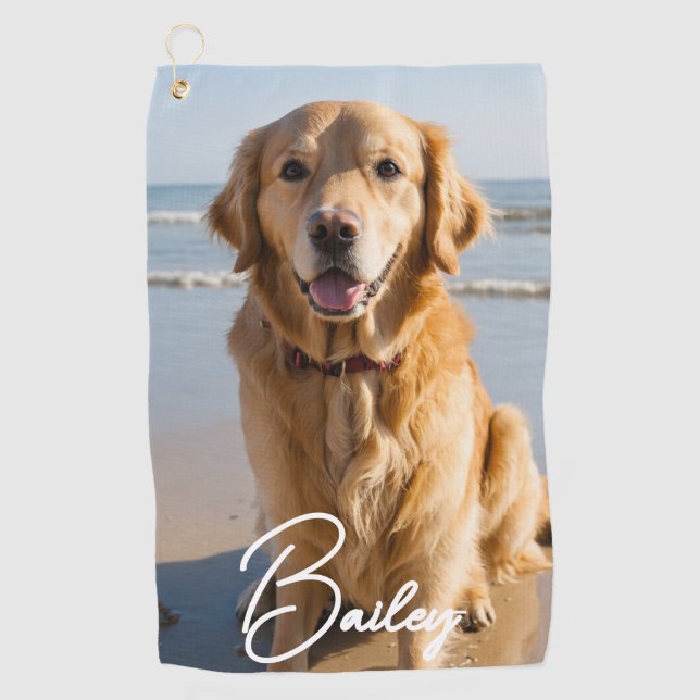 Personalized Pet Photo  Golf Towel (Front)
