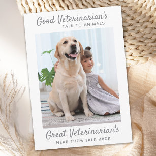 Personalized Pet Photo Great Veterinarian Thank You Card