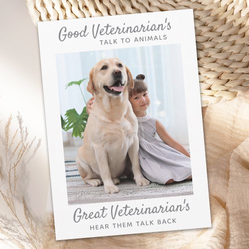 Personalized Pet Photo Great Veterinarian Thank You Card
