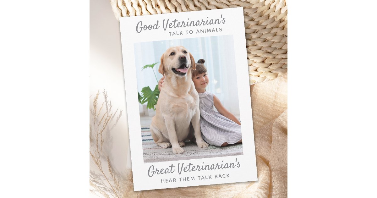 Personalized Pet Photo Great Veterinarian Thank You Card | Zazzle