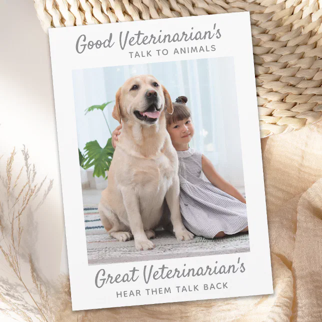 Personalized Pet Photo Great Veterinarian Thank You Card | Zazzle