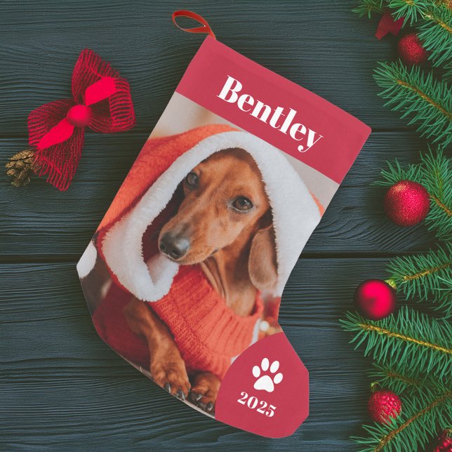 Personalized Pet Photo Holiday Small Christmas Stocking (Creator Uploaded)