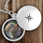 Personalized Pet Photo Horse Equestrian Name Star Locket Necklace<br><div class="desc">Your Custom Name and caption in minimal modern typography surrounding a favorite photo of your beloved horse. This necklace will be a perfect memory keepsake for years to come.</div>