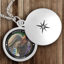 Personalized Pet Photo Horse Equestrian Name Star Locket Necklace