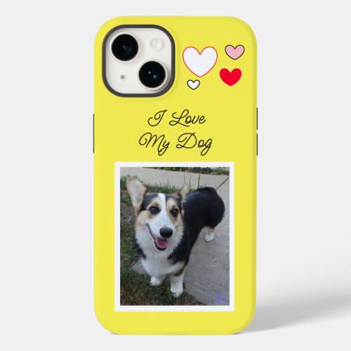 Personalized Pet Photo I Love my Dog  Case_Mate iPhone 14 Case
