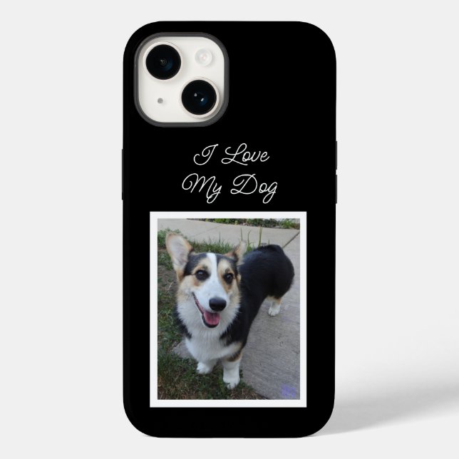 Personalized Pet Photo I Love my Dog Case-Mate iPhone Case (Back)