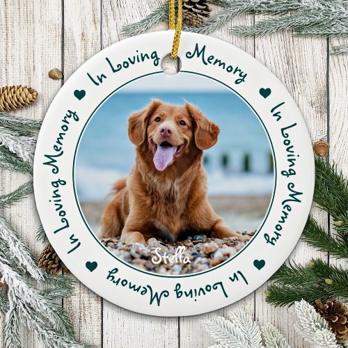 Personalized Pet Photo In Loving Memory Ceramic Ornament