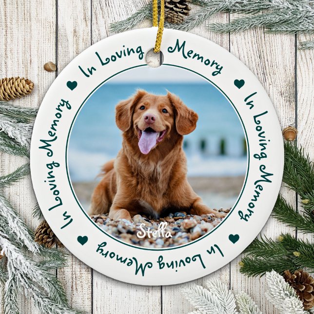 Personalized Pet Photo In Loving Memory Ceramic Ornament (Creator Uploaded)
