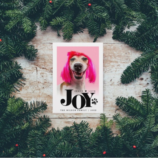 Personalized Pet Photo JOY Paw Print Holiday (Creator Uploaded)