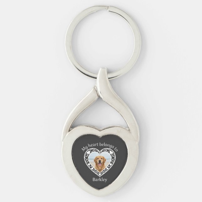 Personalized Pet Photo Keepsake Dog Lover Keychain (Front)
