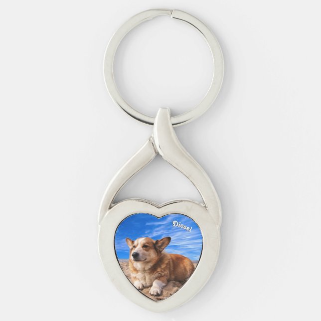Personalized Pet Photo Keepsake Dog Lover Keychain (Front)