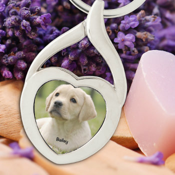 Personalized Pet Photo Keepsake Dog Lover Keychain by BlackDogArtJudy at Zazzle