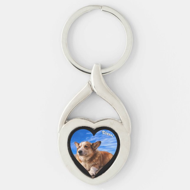 Personalized Pet Photo Keepsake Dog Lover Keychain (Front)