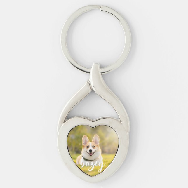 Personalized Pet Photo Keepsake Dog Lover Keychain (Front)
