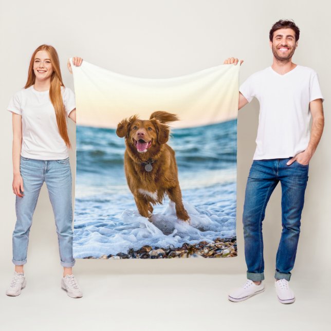 Personalized Pet Photo Keepsakes Gift Idea Fleece Blanket (In Situ)