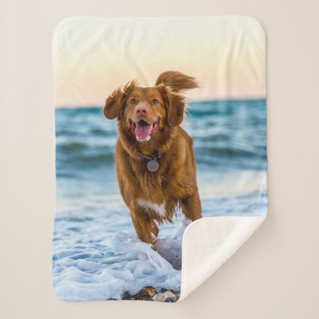 Personalized Pet Photo Keepsakes Gift Idea Sherpa Blanket (Front)