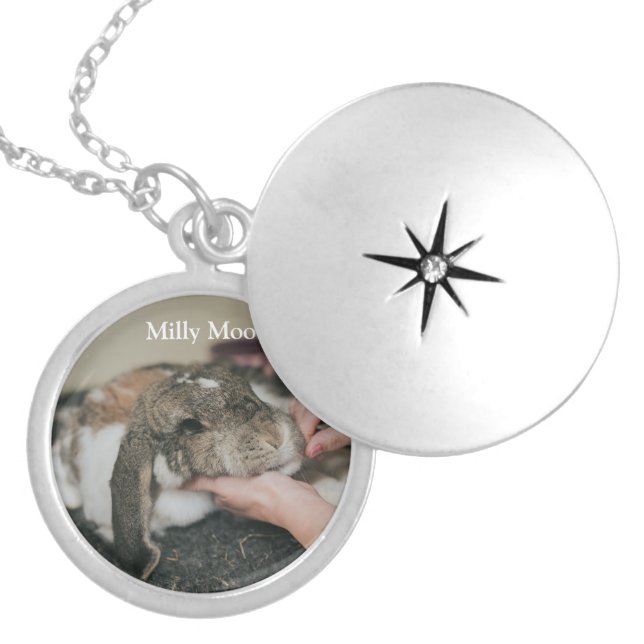  Personalized Pet Photo  Locket Necklace (Front)