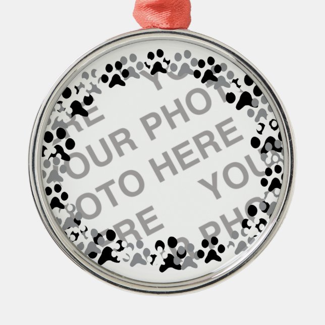 Personalized Pet Photo Metal Ornament (Front)